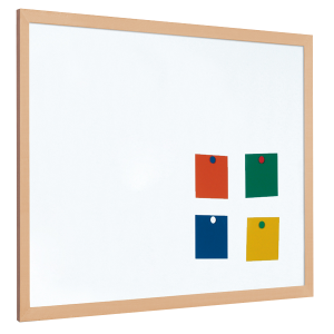 Magnetic coated steel whiteboard with 40mm light wood frame (5yr surface guarantee)[1]