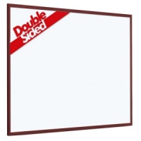 Non-magnetic laminate whiteboard with 25mm dark wood frame (2yr surface guarantee)[1]